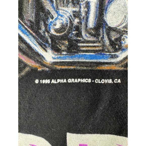 Vtg 1995 Black Style Ride Free Or Die Motorcycle T Shirt XL Single Stitch Black - Picture 6 of 9